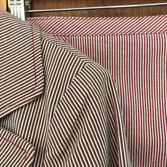ISO Nanette Lepore Pinstripe Red Blue Skirt Pants - Picture 2 of 2